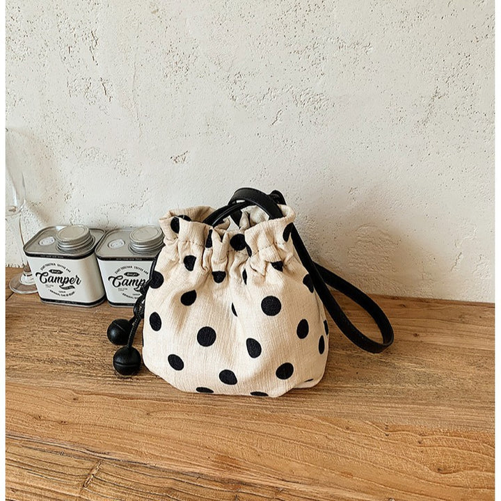 Polka Dot Zugband Schultertasche Karnz
