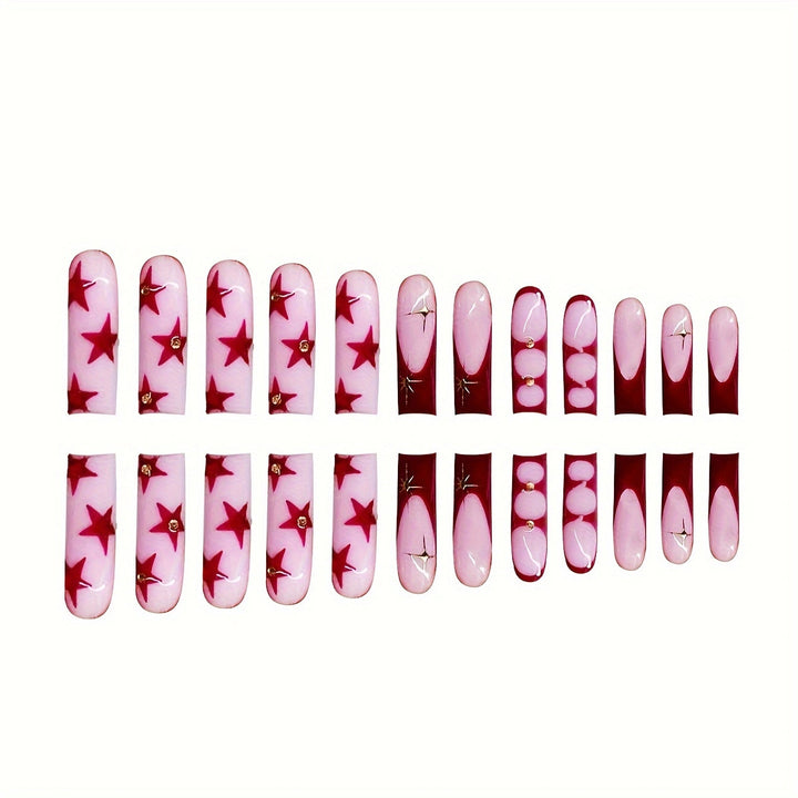 Star-Accent Press-On Nagelkunst Karnz