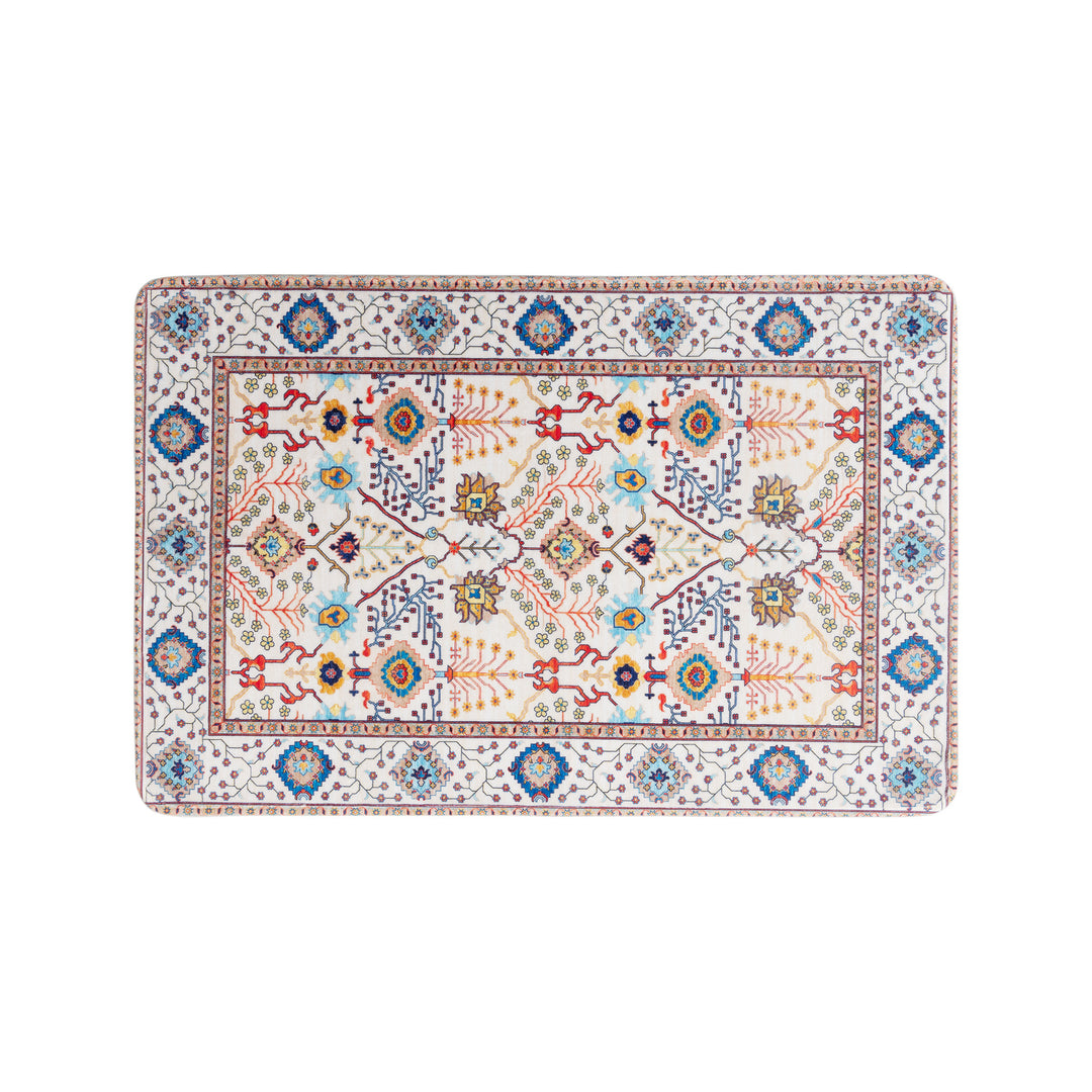 Orientteppich im Persian‑Medaillon Stil, maschinengeknüpfter Kurzflorteppich Karnz