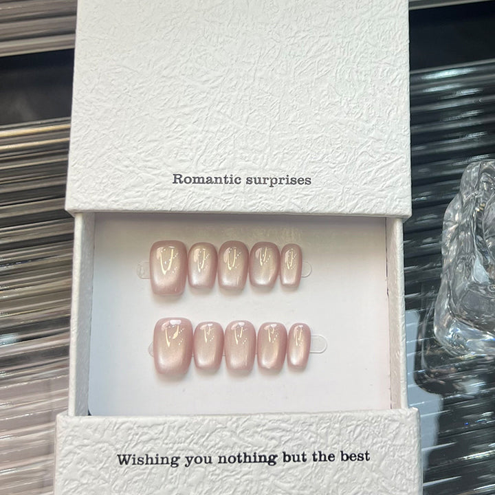 Romantisches Glänzendes Press-On Nagelspitzen Set