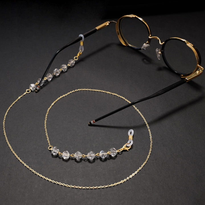 Elegante Kristallperlen Brille Kette Karnz