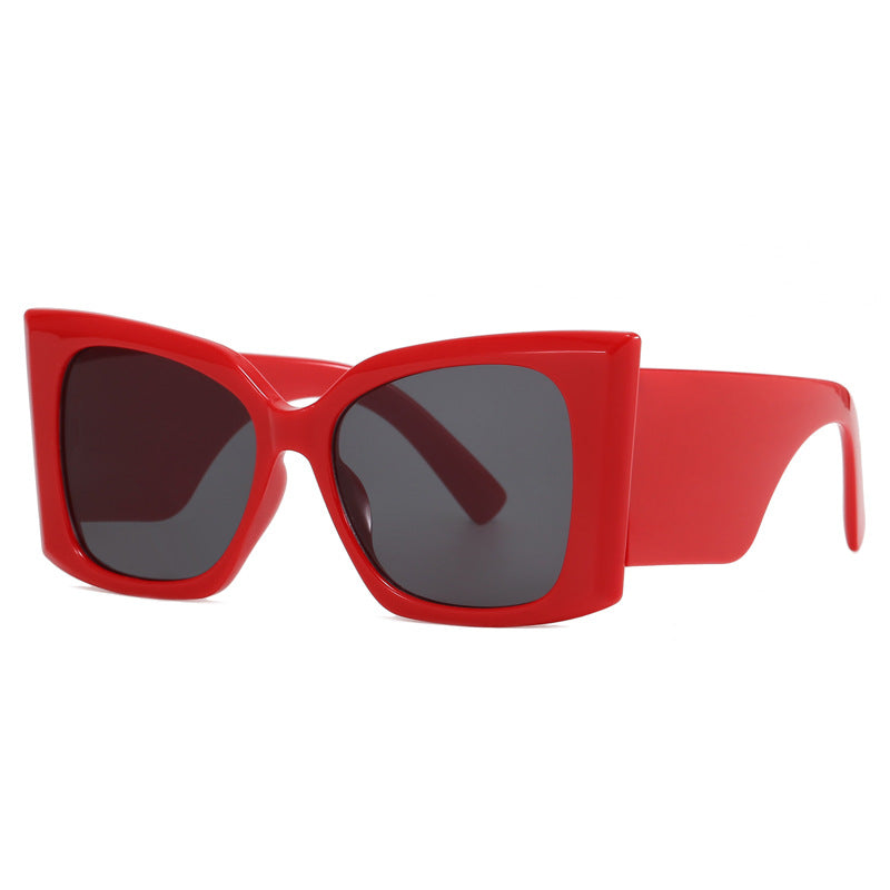 Damen modische Oversized-Sonnenbrille mit geometrischem Rahmen Karnz