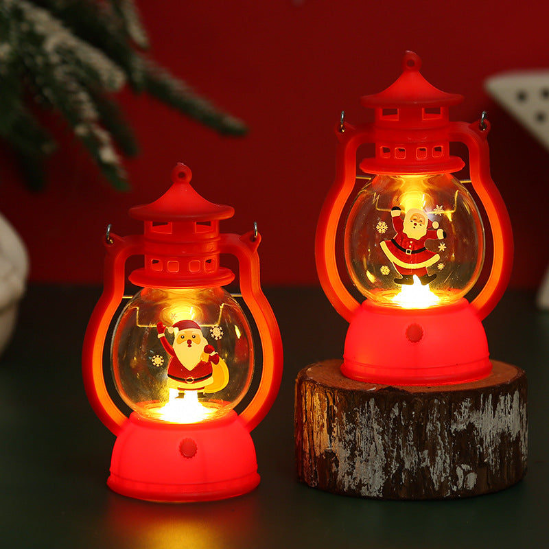 Dekorative Weihnachtslaterne mit Weihnachtsmann-Motiv Karnz