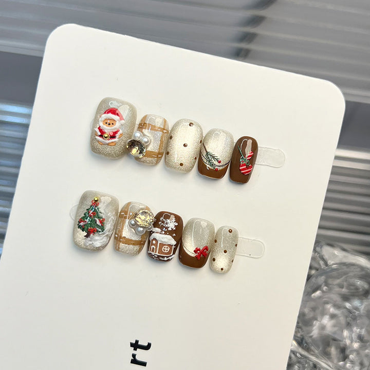 Festliches Feiertags-Themen Press-On Nagelset