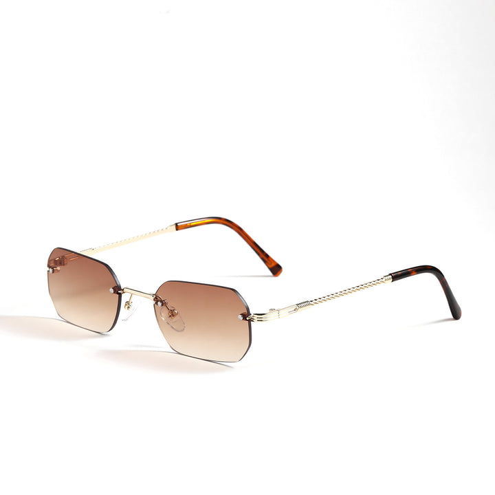 Damen geometrische Sonnenbrille mit filigranem Metallrahmen Karnz