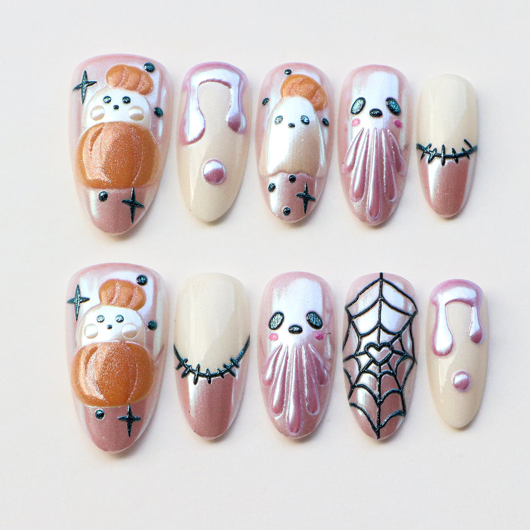 Verspielt Halloween-Themen Press-On Nagelkunst Set