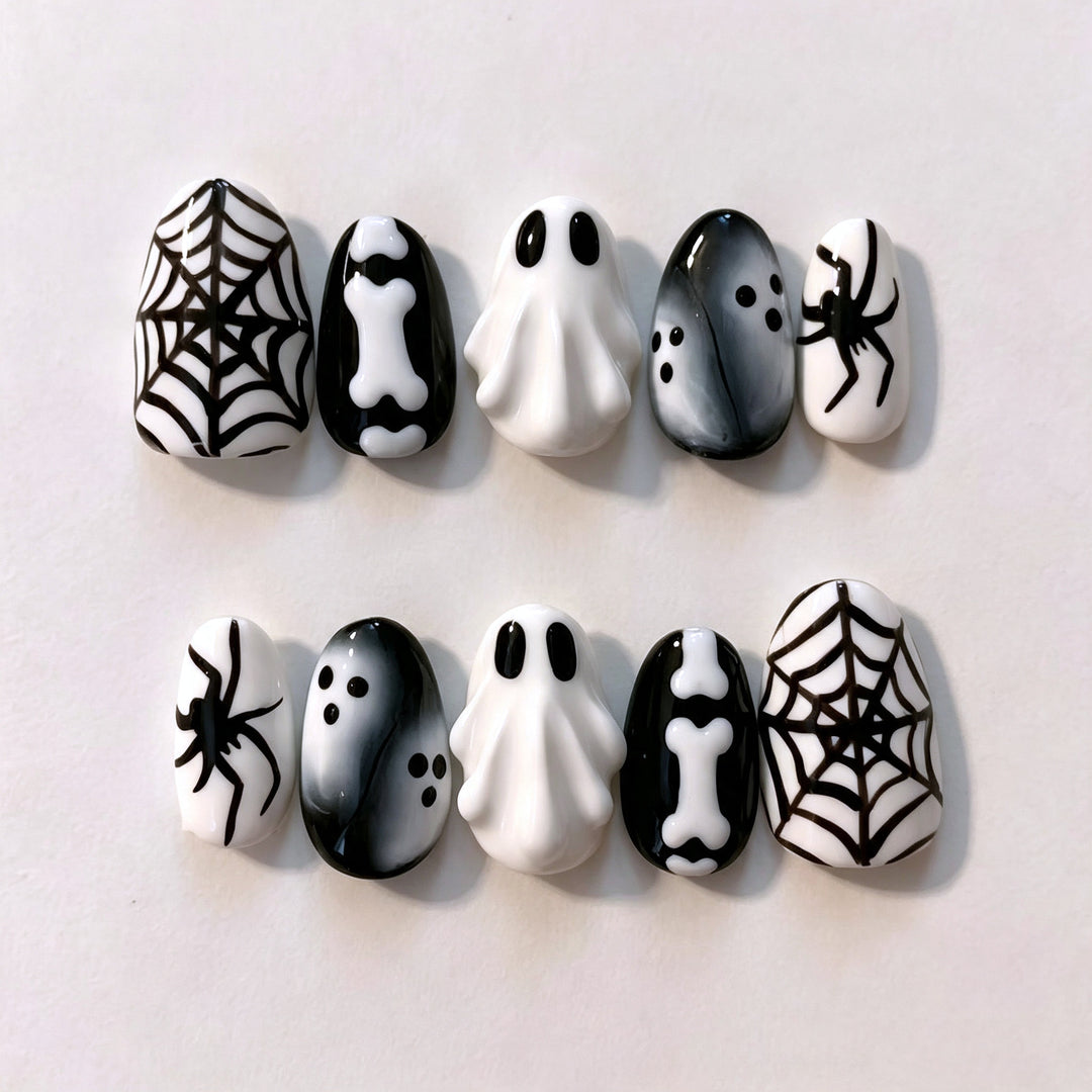Gothic Halloween-Themen Press-On Nagelkunst Set