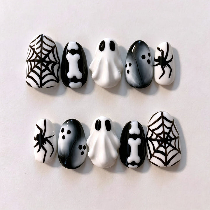 Gothic Halloween-Themen Press-On Nagelkunst Set