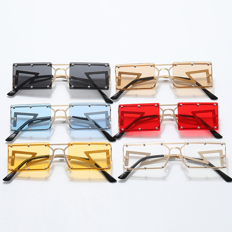 Damen extravagante Oversized-Sonnenbrille mit geometrischem Rahmen Karnz
