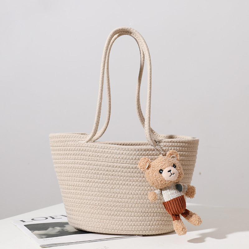 Damen Handgefertigte Strandtasche im modernen Makramee-Stil Karnz
