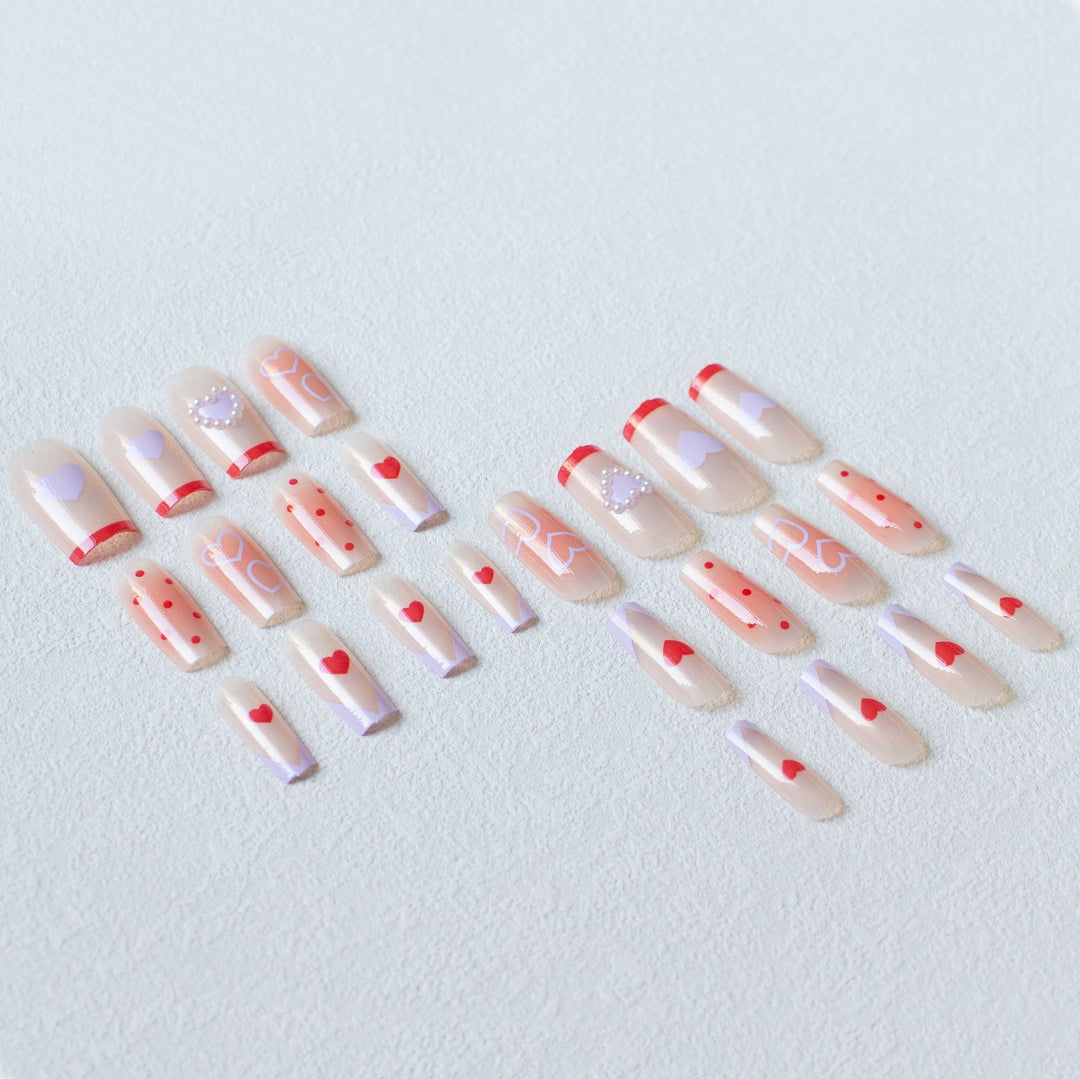 Romantisches Herz-Themen-Nagelkunst-Set