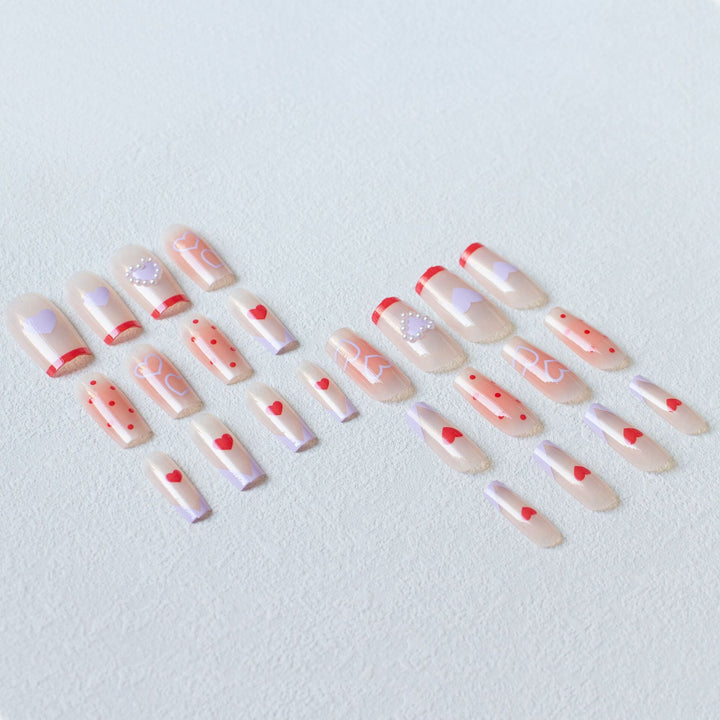 Romantisches Herz-Themen-Nagelkunst-Set