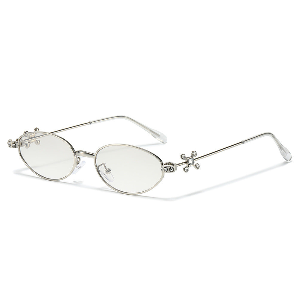 Elegante mit Strass verzierten Cateye-Sonnenbrille Karnz
