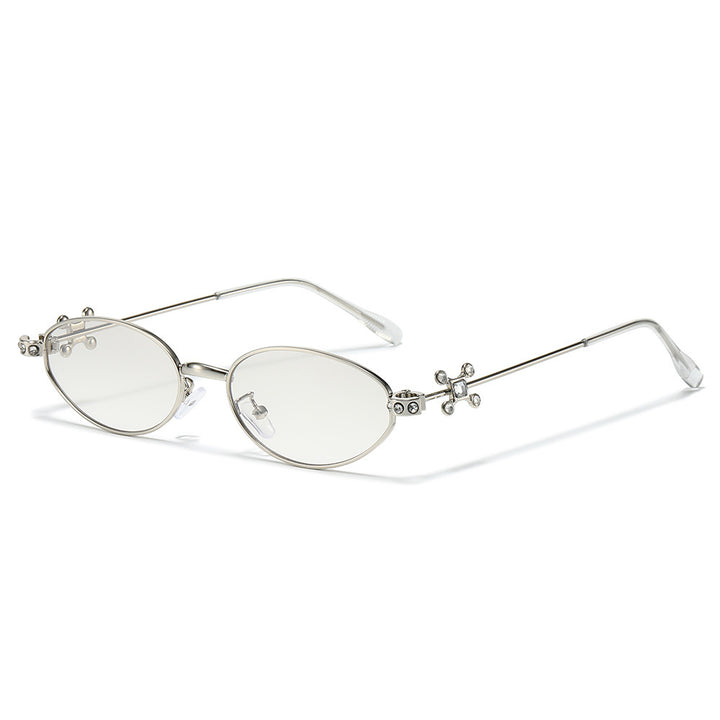 Elegante mit Strass verzierten Cateye-Sonnenbrille Karnz