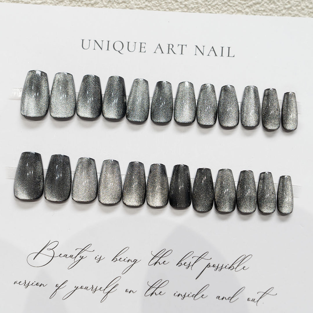Press-On Nagelset mit Metallic-Finish