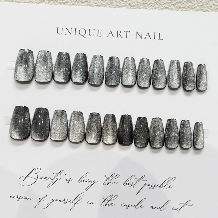 Press-On Nagelset mit Metallic-Finish