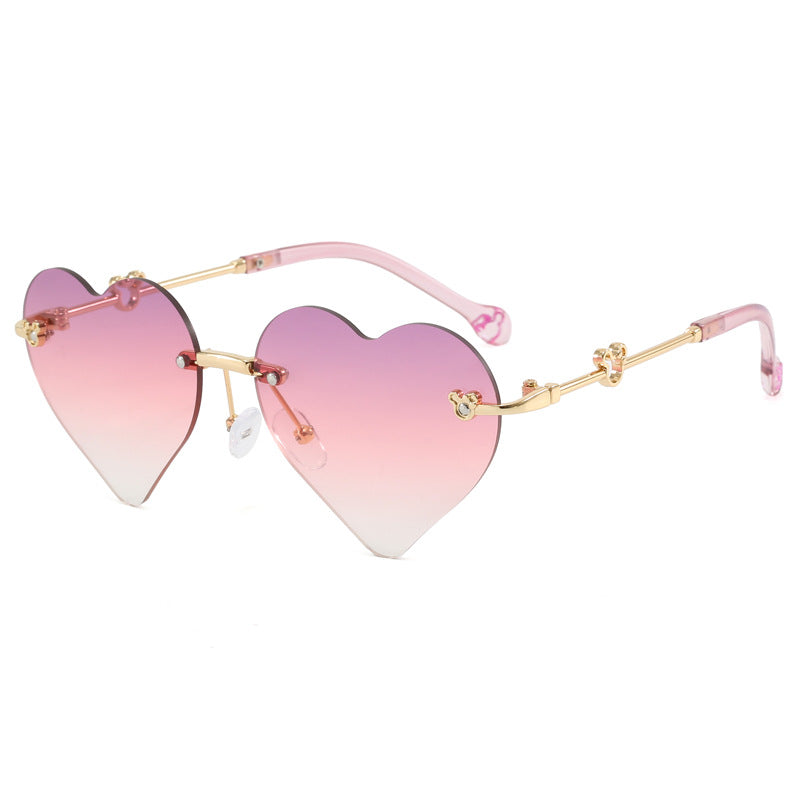 Damen Herzförmige Sonnenbrille mit verspiegelten Gläsern Karnz
