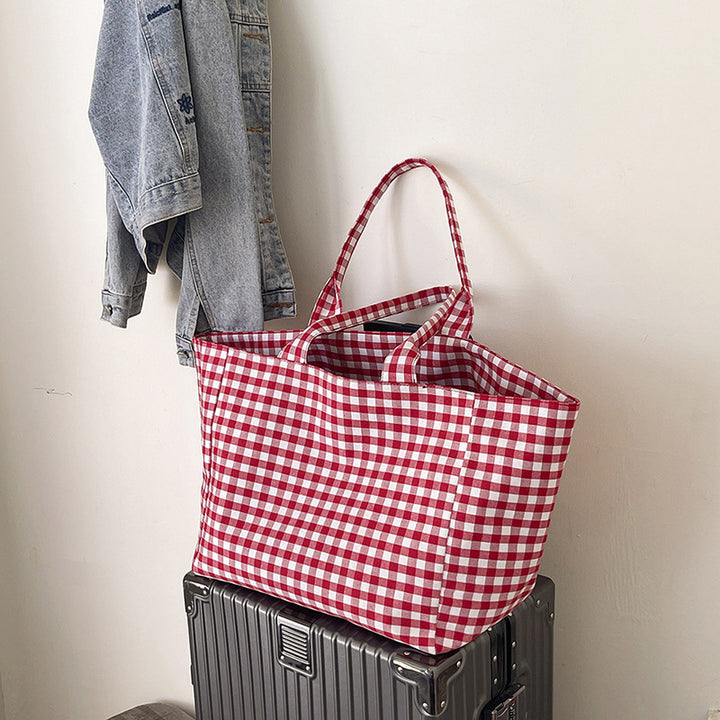 Stilvolle Karierte Utility Tote Bag Karnz