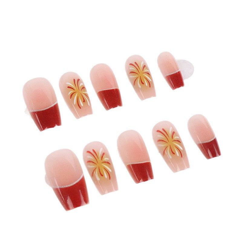 Künstlerisches French Tip Press-On Nagelset