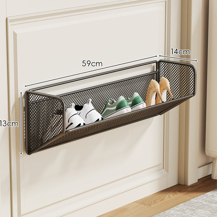 Wandmontierter Slim Drop-Down Mesh Schuhregalständer