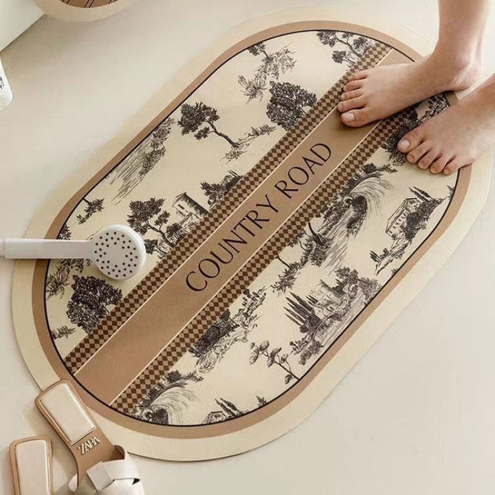 Elegante Blumenmuster Badezimmermatte Karnz