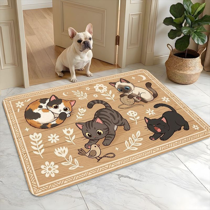 Niedliche Cartoon-Katzen-Themen-Bodenmatte