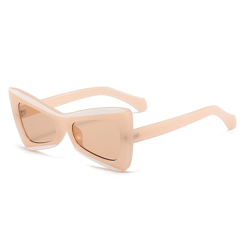 Damen Modische Cat-Eye-Sonnenbrille mit breitem Rahmen Karnz