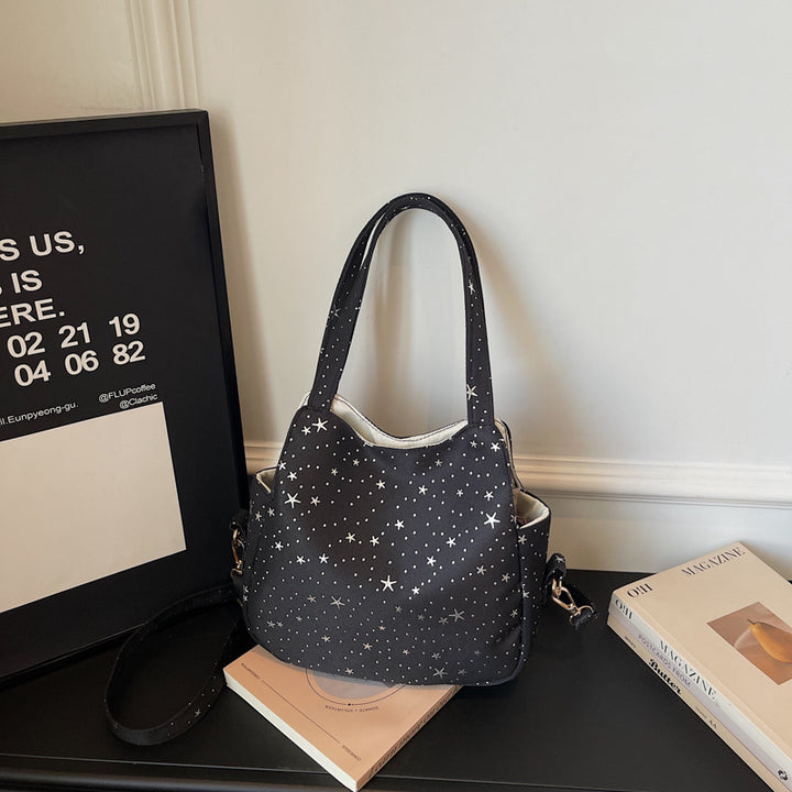 WoStar-Mustered Canvas Hobo Tasche Karnz