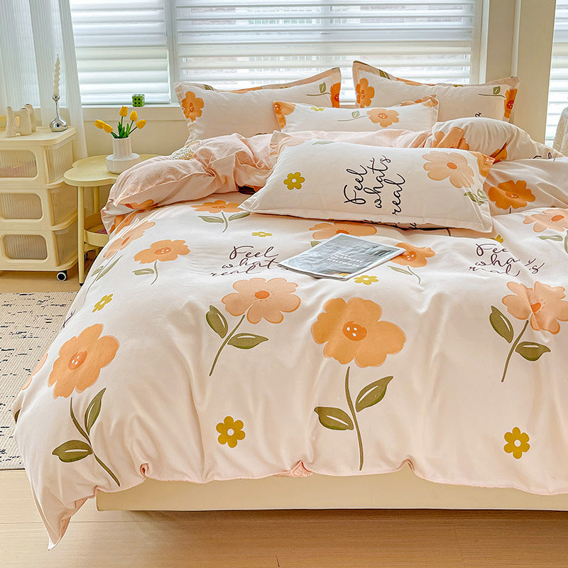 Blumenmuster Wende Bettbezug Set