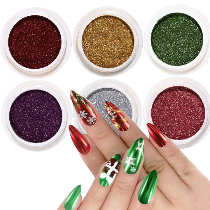 Glitzernde Glitter-Nagelkunst-Pulver-Set