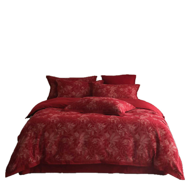 Exklusives jacquard-gewebtes Bettwäsche-Set mit floralem Relief und extraweichem Baumwollsatin