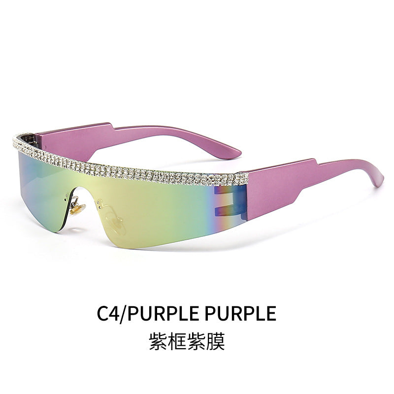 Damen Modische Glamour-Sonnenbrille mit strassverziertem Rahmen Karnz
