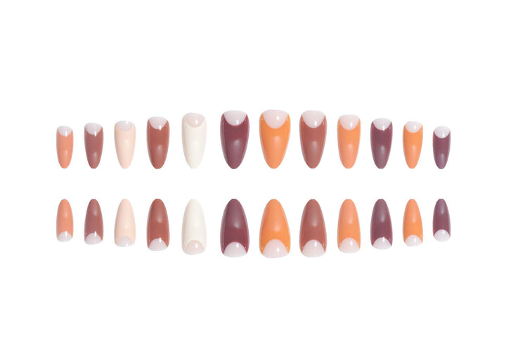 Elegantes Stiletto Press-On Nagelset mit einzigartigen französischen Tipps Karnz