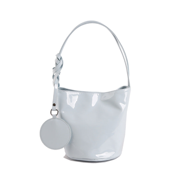 WoChic Patente Leder Eimer Tasche Karnz