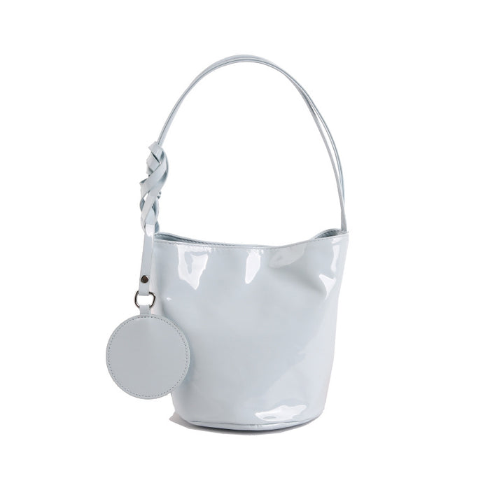 WoChic Patente Leder Eimer Tasche Karnz