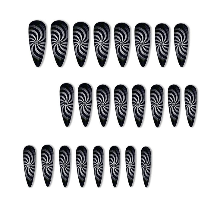 Künstlerisches Spiralmuster Nagelverlängerungen Karnz