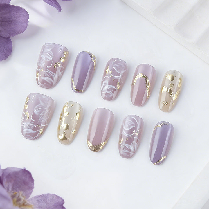 Deluxe Floral Press-On Nagelkunstset Karnz