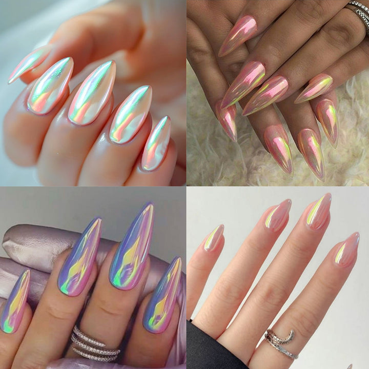 Shimmery Stiletto Press-On Nagelkunst Karnz