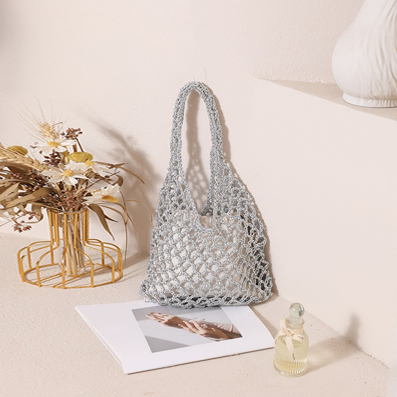 Damen Henkeltasche aus handgeknüpftem Naturmaterial Karnz