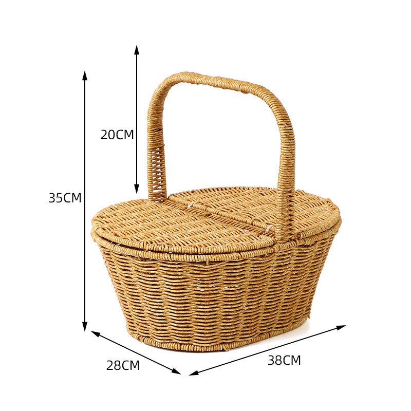 Damen geflochtener Picknickkorb Karnz