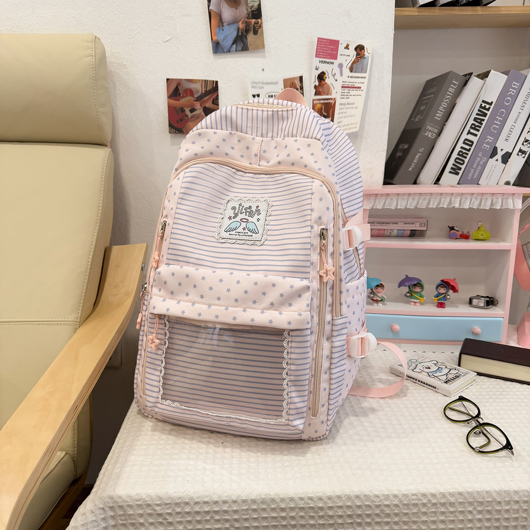Trendige gestreifte Schulrucksack Karnz