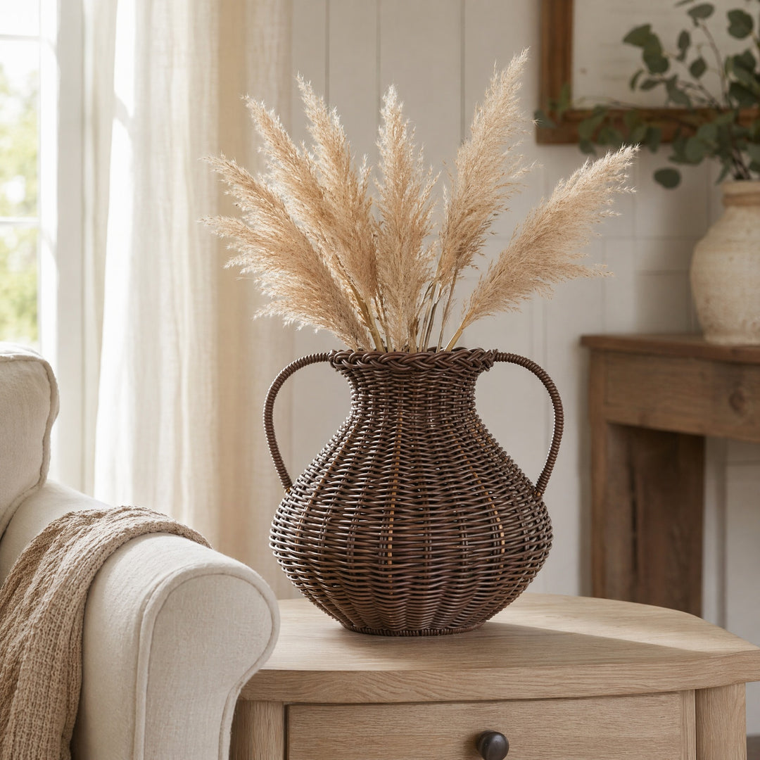 Deko-Vase Aus Rattan Karnz