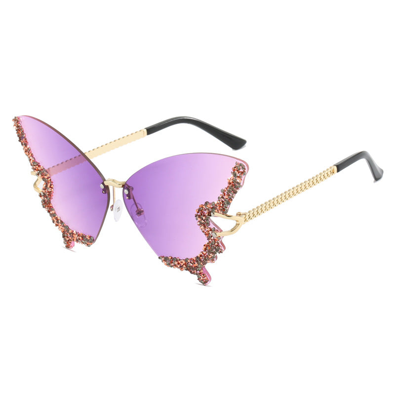Damen extravagante Cats Eye Sonnenbrille mit funkelnden Akzenten Karnz