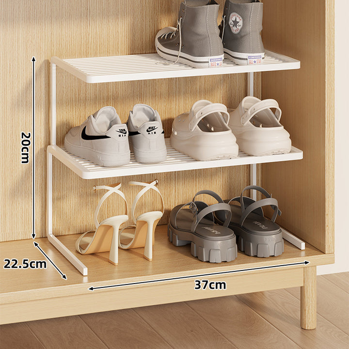 Kompakte Doppel-Schicht Verstellbare Schuhregal Erhöher für Schrank und Kleiderschrank