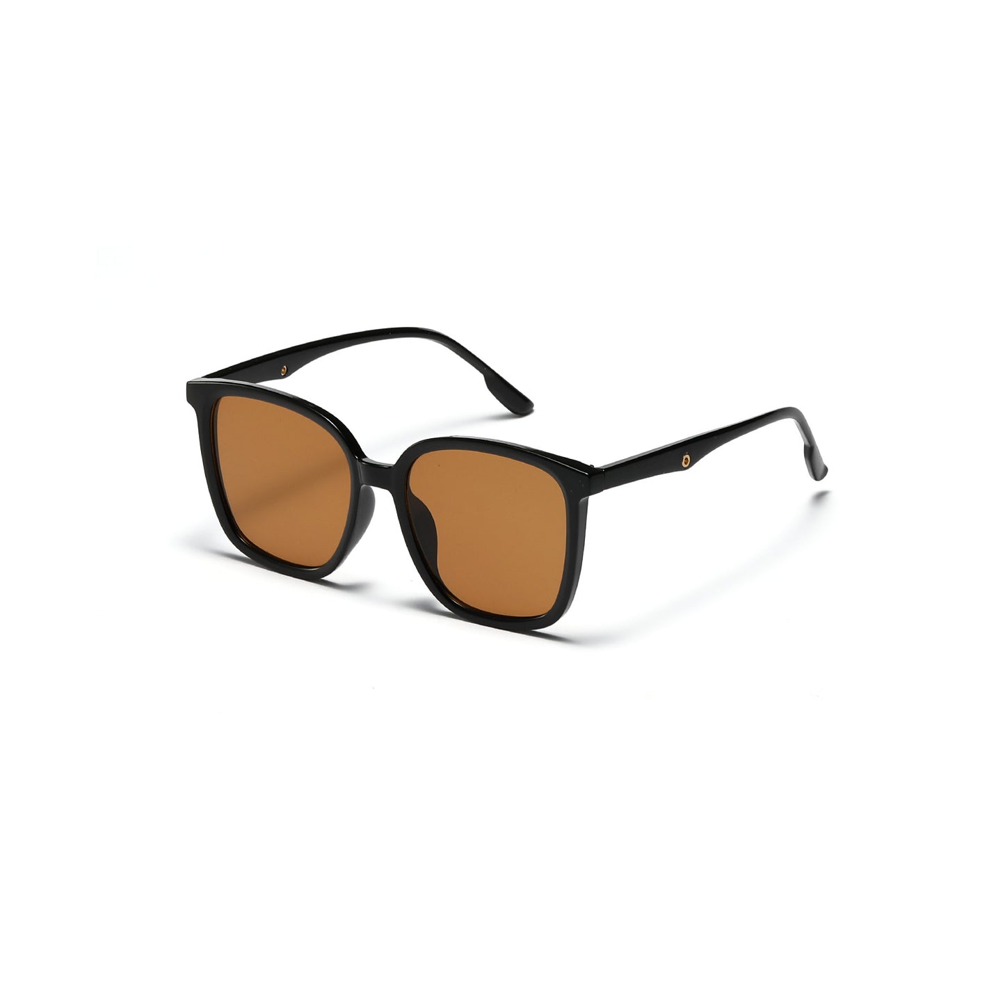 Damen stilvolle quadratische Sonnenbrille mit klarem Rahmen und polarisierten Gläsern Karnz