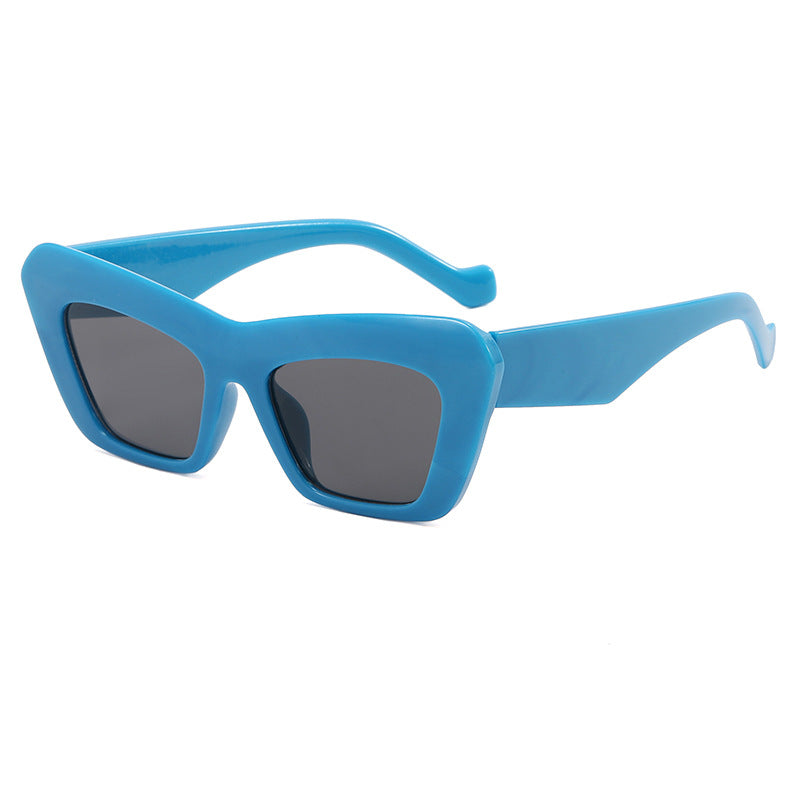 Damen modische Oversized-Sonnenbrille mit kantigem Rahmen Karnz