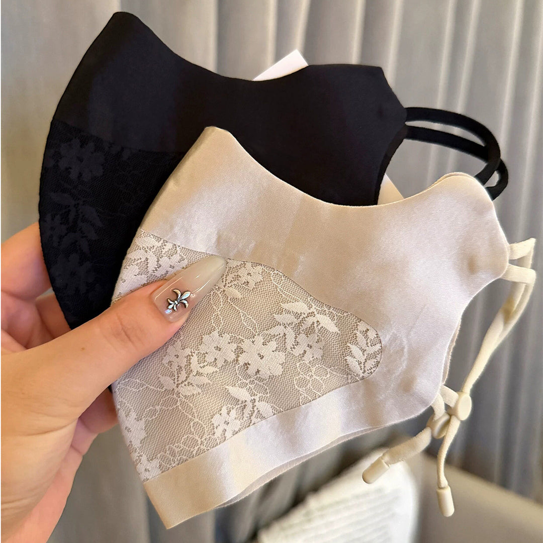 Lace-Panel Atmungsaktive Wiederverwendbare Gesichtsmaske mit Verstellbaren Ohrenschlaufen Karnz