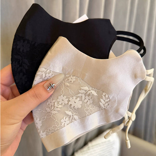 Lace-Panel Atmungsaktive Wiederverwendbare Gesichtsmaske mit Verstellbaren Ohrenschlaufen Karnz
