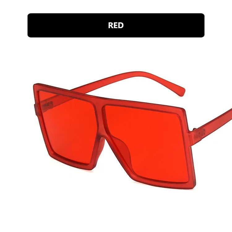 Damen moderne oversized Sonnenbrille mit transparentem Rahmen und stilvollen Gläsern Karnz