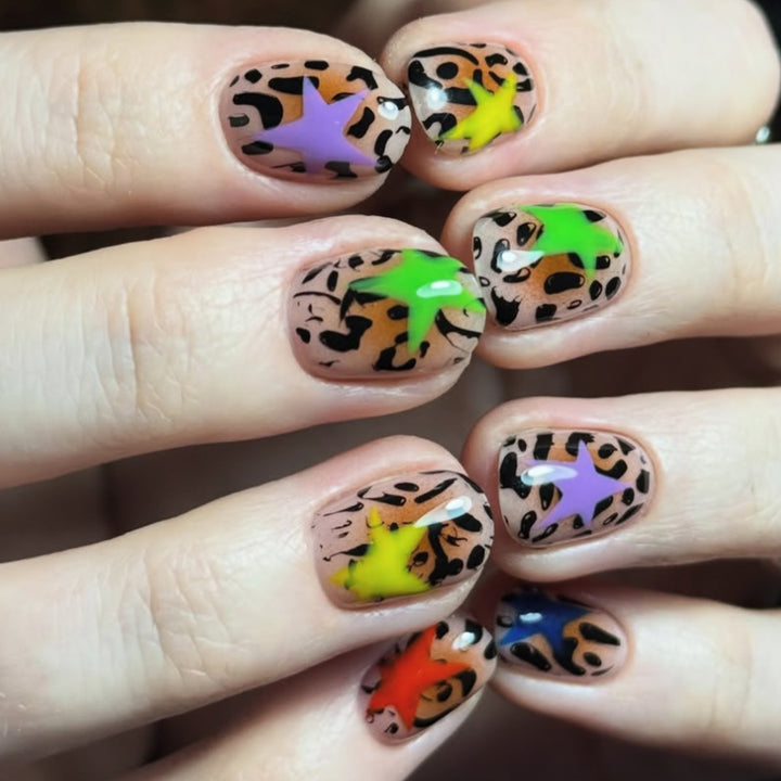 Verspielt Tierdruck Nagelkunst Karnz